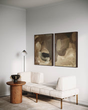 Load image into Gallery viewer, Persistent pink paradox brown and beige large paintings from collection Dominika Montonen-Koivisto with little pink dot